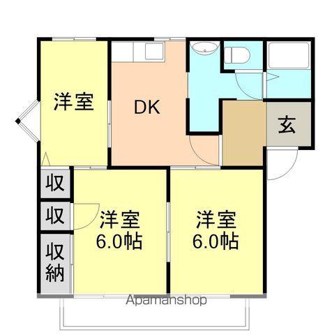 コーポOSK Ⅰ(3DK/2階)の間取り写真