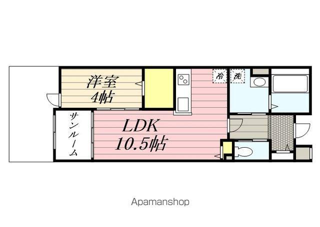 サニーサイドテラス香住ヶ丘(1LDK/1階)の間取り写真