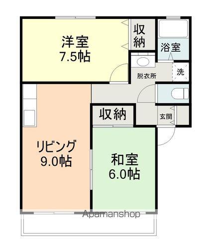 サンビレッジ大慶C(2DK/2階)の間取り写真