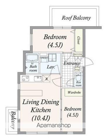 GRAN PASEO 池尻大橋(2LDK/3階)の間取り写真