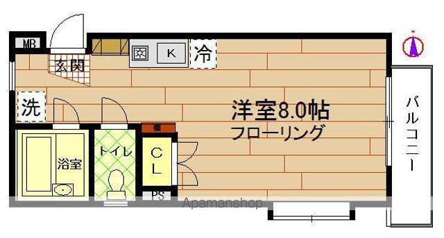 しろかね2(ワンルーム/1階)の間取り写真