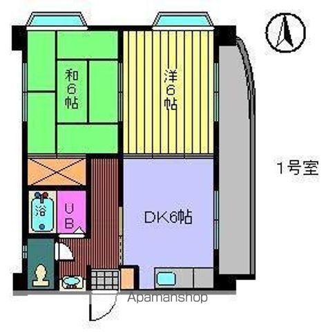 クエストコート(2DK/2階)の間取り写真