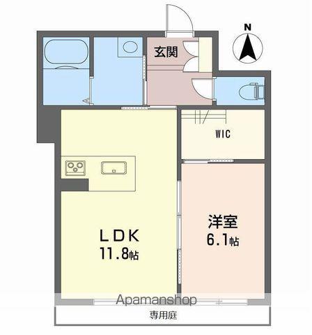 ベルエトワール南江戸(1LDK/1階)の間取り写真