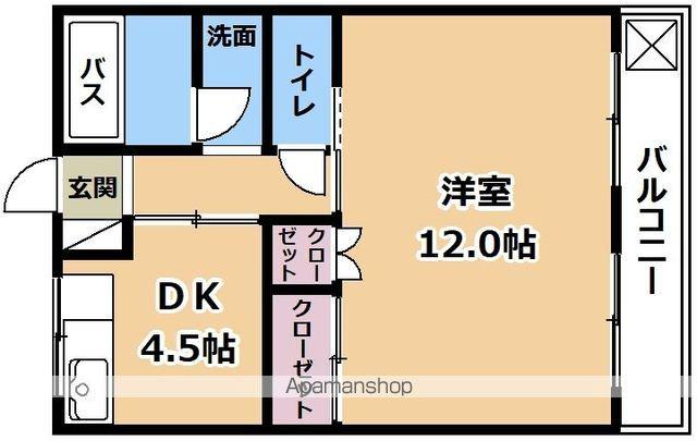 湖琴マンション(1DK/1階)の間取り写真