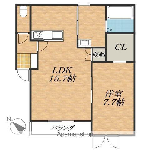 新町MS(1LDK/1階)の間取り写真