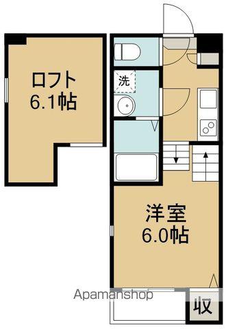 ホロニナテラス(1K/2階)の間取り写真