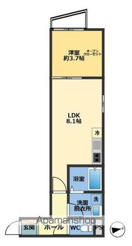 メゾン・ドゥ・アッシュ松戸(1LDK/1階)の間取り写真