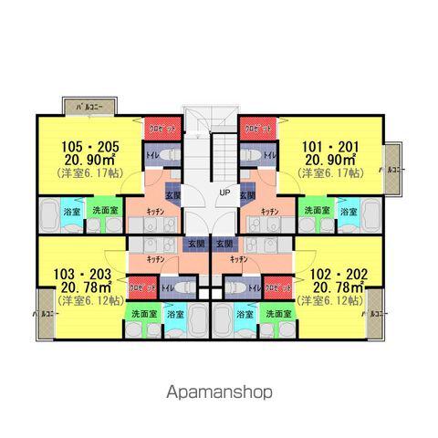 グランドール大和田(1K/2階)の間取り写真