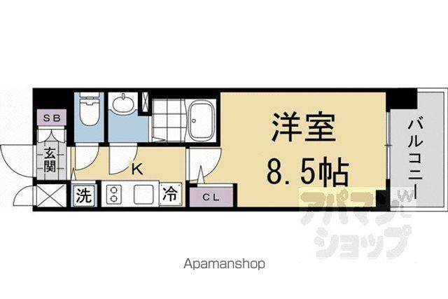 エスリード京都吉祥院ヴィーナ(1K/10階)の間取り写真