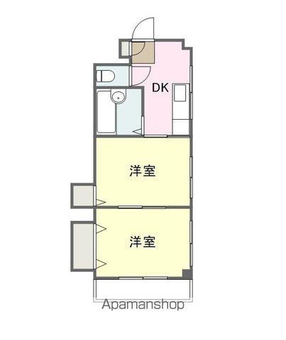 コーポ梅木(2DK/2階)の間取り写真