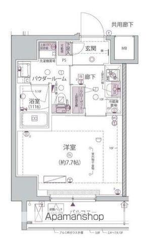アルコバレーノ堀切菖蒲園(1K/3階)の間取り写真