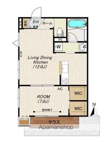 サクシードノガタ(1LDK/1階)の間取り写真