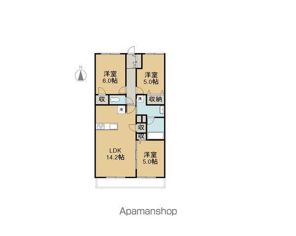 レーベン新居浜 MID COURT(3LDK/3階)の間取り写真