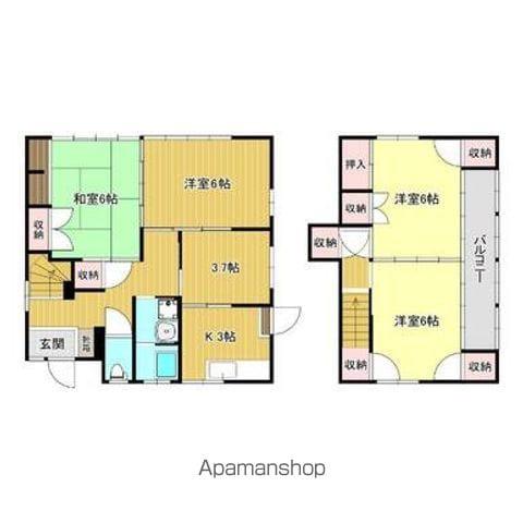 鹿児島本線 広木駅 徒歩19分 2階建 築42年(5K)の間取り写真