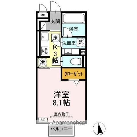 サンクキャトル(1K/2階)の間取り写真