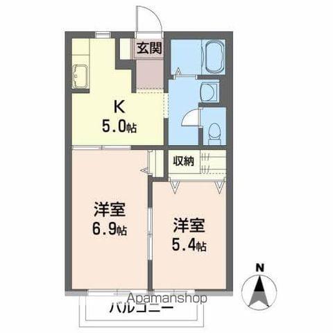 アースヴィレッジ(2K/1階)の間取り写真