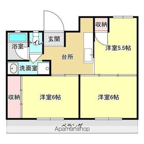 ダイニマンション江平(3DK/3階)の間取り写真