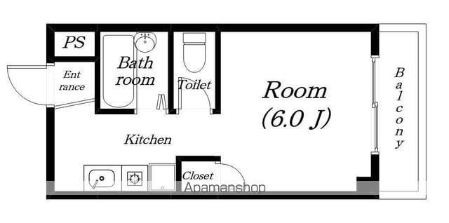 レークナウリバー2(1K/1階)の間取り写真