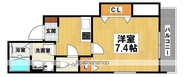 ハピネスコート堺香ヶ丘(1K/2階)の間取り写真