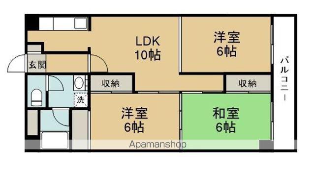 フェリシア小田原マンション(3LDK/5階)の間取り写真