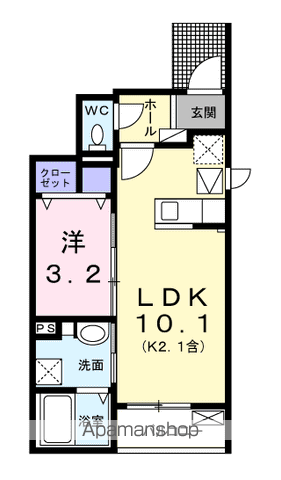 ラ・シモーヌ・メゾン MH(1LDK/1階)の間取り写真