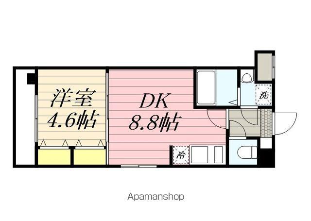 プリファード幕張(1DK/1階)の間取り写真