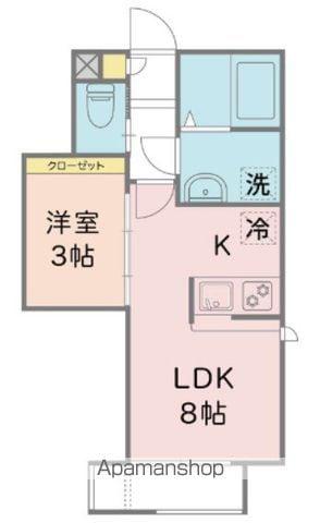グランフォレット(1LDK/2階)の間取り写真