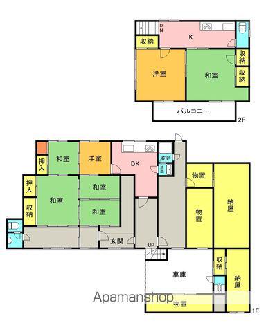 高松琴平電鉄琴平線 栗熊駅 徒歩49分 2階建 築76年(7SDK)の間取り写真