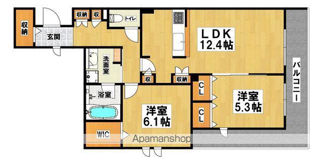 堺市北区百舌鳥本町1丁ヘーベルメゾン(2LDK/2階)の間取り写真