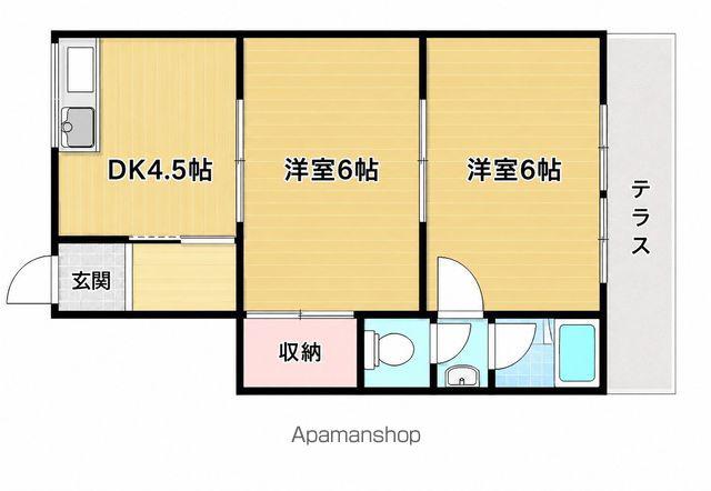 草野豊津文化(2K/2階)の間取り写真