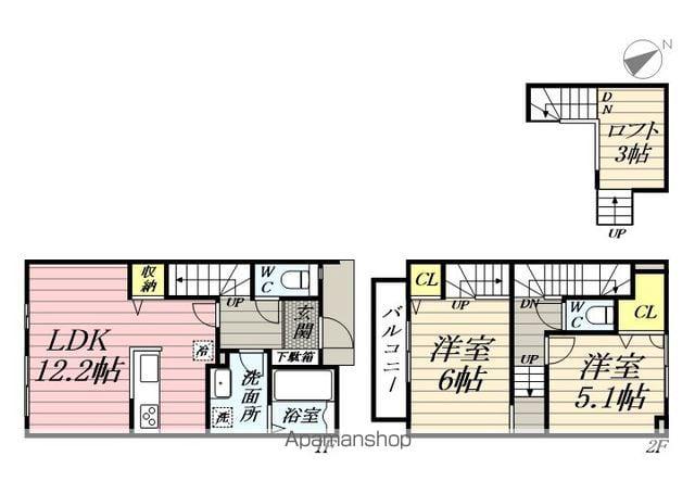 ヒュッゲ踊場(2LDK)の間取り写真