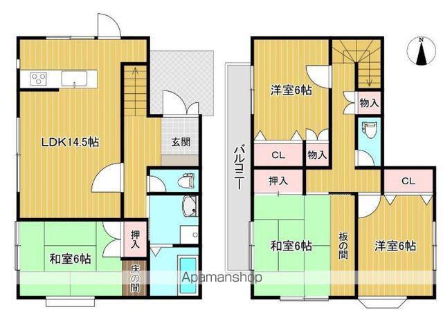 鹿島線 鹿島サッカースタジアム駅 徒歩44分 2階建 築30年(4LDK)の間取り写真