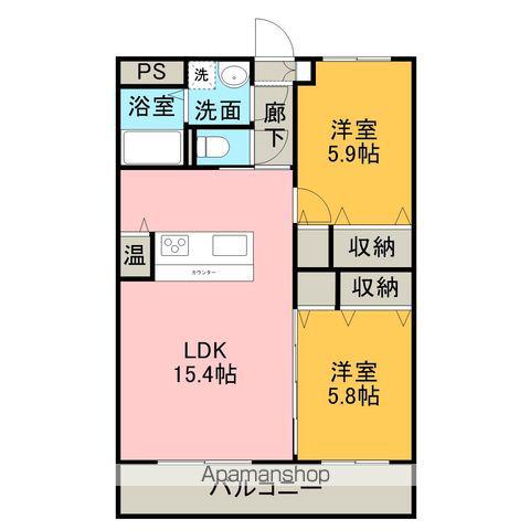 ブレインマンションルキア(2LDK/2階)の間取り写真