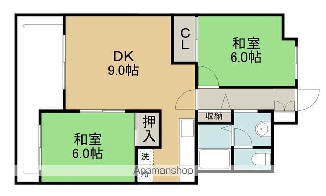 ジェイステージ苫小牧Ⅱ(2LDK/2階)の間取り写真
