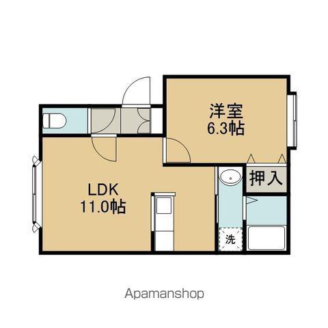 レインボーハウス柏木NO32(1LDK/1階)の間取り写真