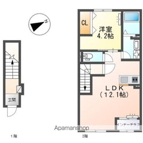 メゾン皆春(1LDK/2階)の間取り写真