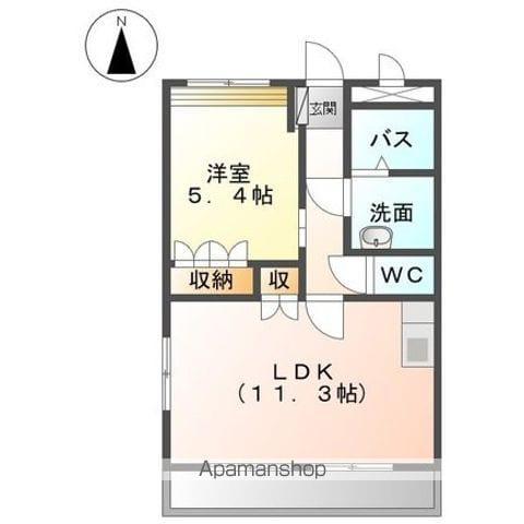 エリシオン(1LDK/1階)の間取り写真