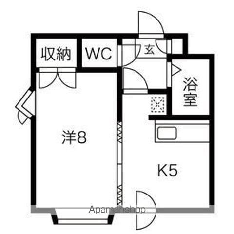 プレサント北8条 A棟(1K/4階)の間取り写真