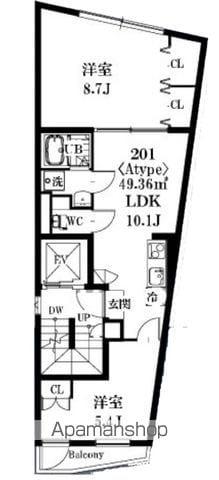 シャッツクヴェレ梅里(2LDK/2階)の間取り写真