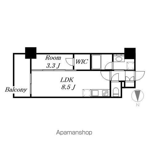 S-RESIDENCE烏森AUREATE(1LDK/9階)の間取り写真