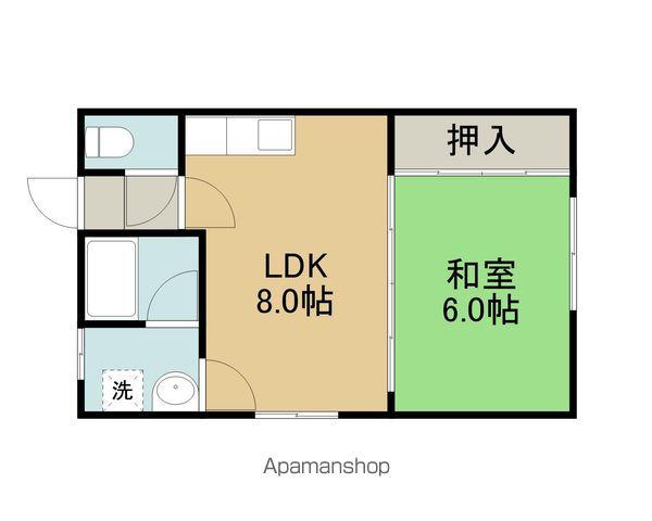 柴山アパート(1DK/2階)の間取り写真
