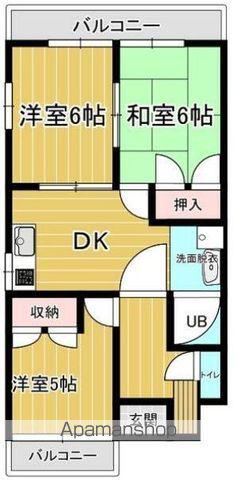 第2双葉マンション(3DK/1階)の間取り写真
