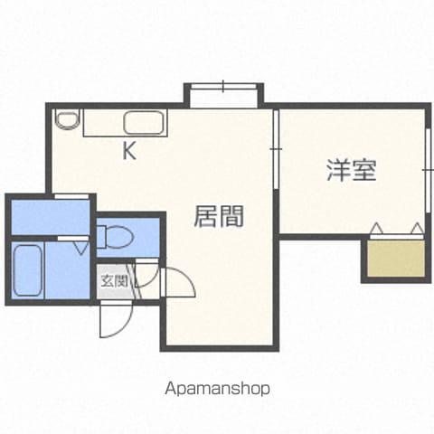 ベルツリーⅢ(1DK/2階)の間取り写真