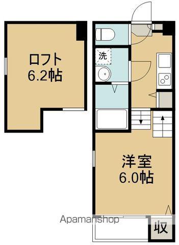 フィーロ(ワンルーム/2階)の間取り写真