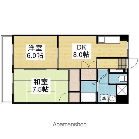 聖和ハイツ 東棟(2DK/5階)の間取り写真