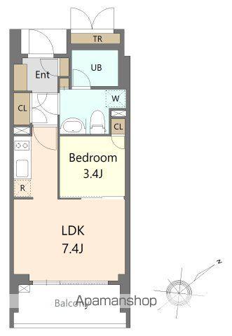 パークレジデンシャル博多(1LDK/7階)の間取り写真