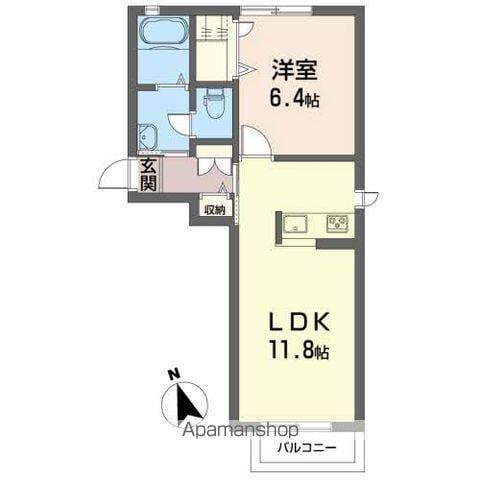 ランドスケープA(1LDK/2階)の間取り写真