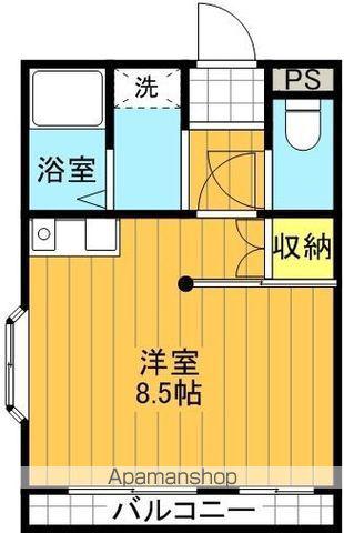 ステージサイプレス音路B(ワンルーム/1階)の間取り写真