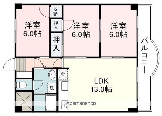 丸仲ビル(3LDK/3階)の間取り写真