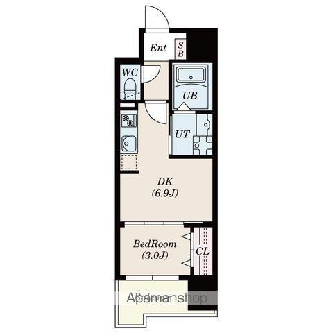 S-RESIDENCE六ツ門ABRイーストⅡ(1DK/11階)の間取り写真